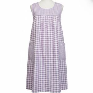 *New Lati Fashion Sleepwear Womens Plus XXXL Purple Check Zip Housecoat Pockets